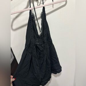 Backless shorts jumpsuit